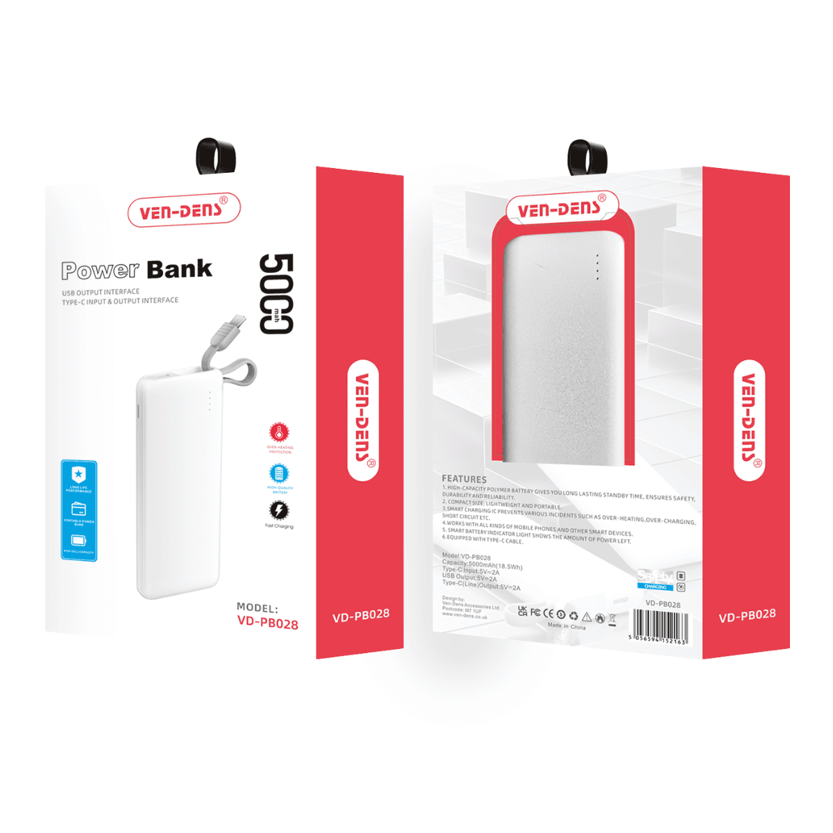 Ultra-Compact 5000mAh Power Bank – Reliable & Portable Charging Solution | VD-PB028 - Image 2