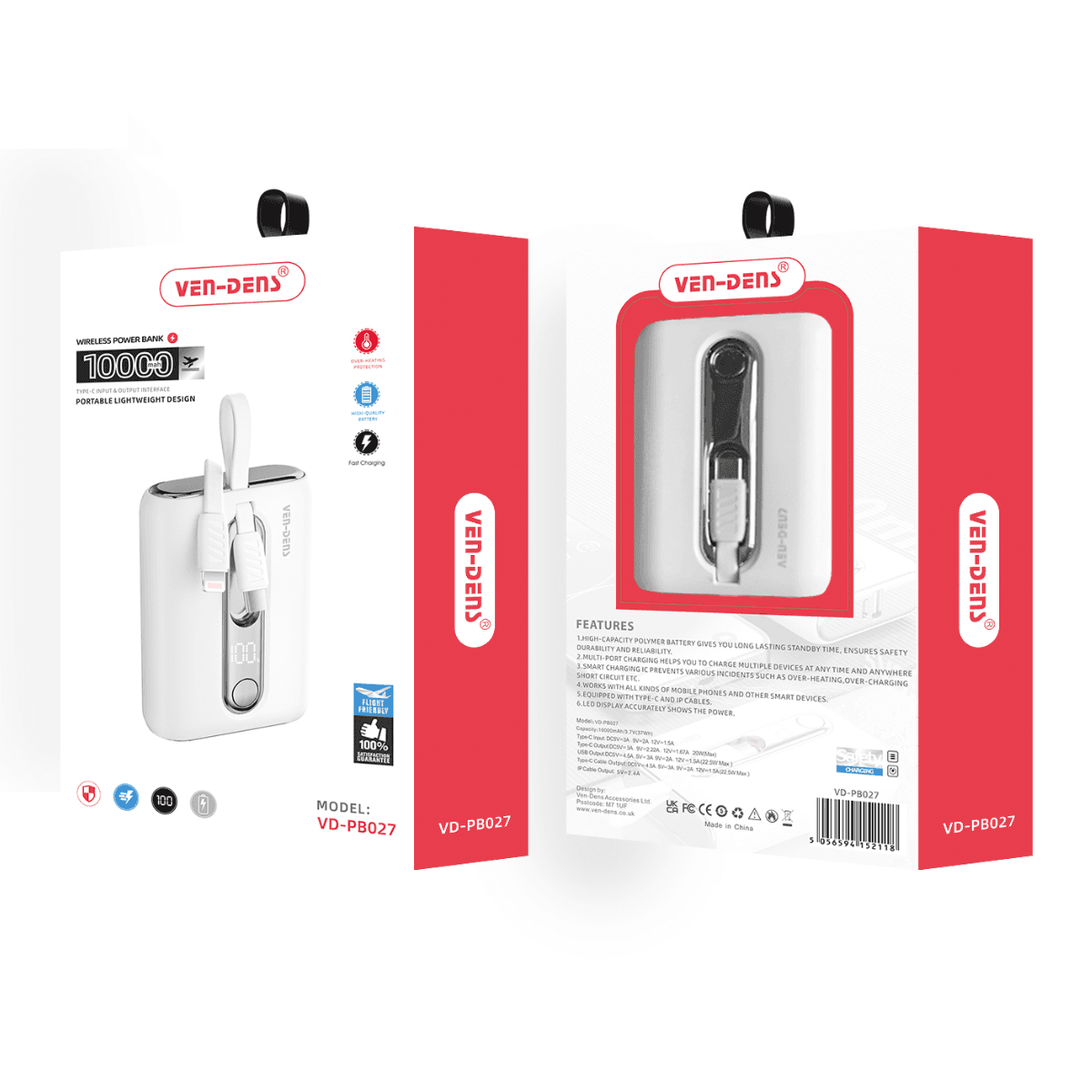 Ultra-Portable 10000mAh Power Bank – Lightweight & Reliable Charging | VD-PB027 - Image 2