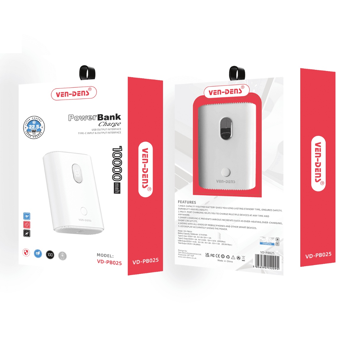 Power Bank 10000mAh 22.5W Super Charge – Fast & Reliable Charging | VD-PB025 - Image 2