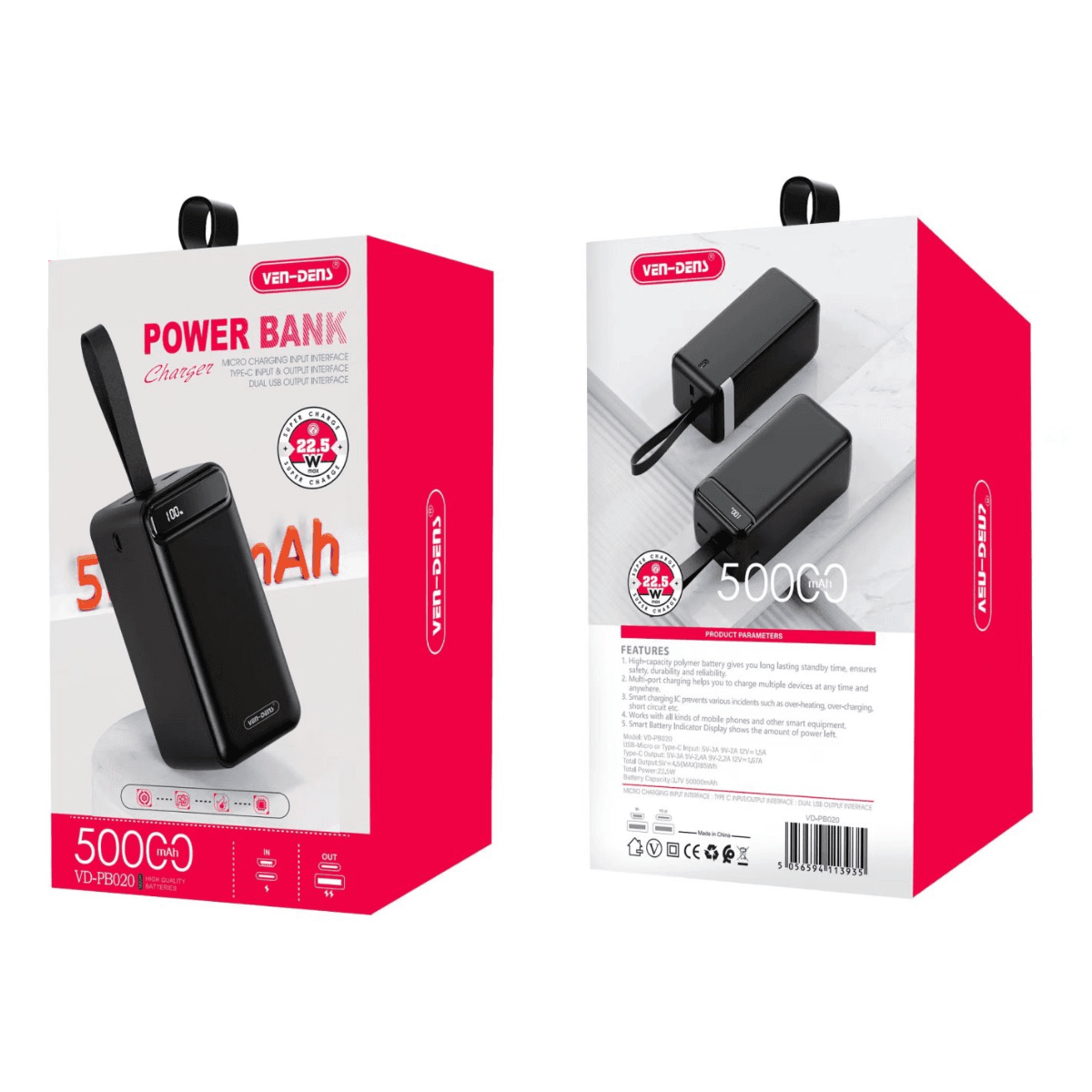 Power Bank 50000mAh – Ultra-High Capacity Portable Charger | VD-PB020 - Image 2