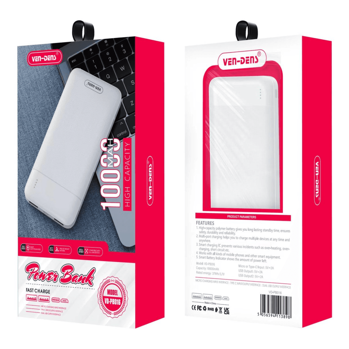 Power Bank 10000mAh – Wireless Charging & Limitless Compatibility | VD-PB016 - Image 2
