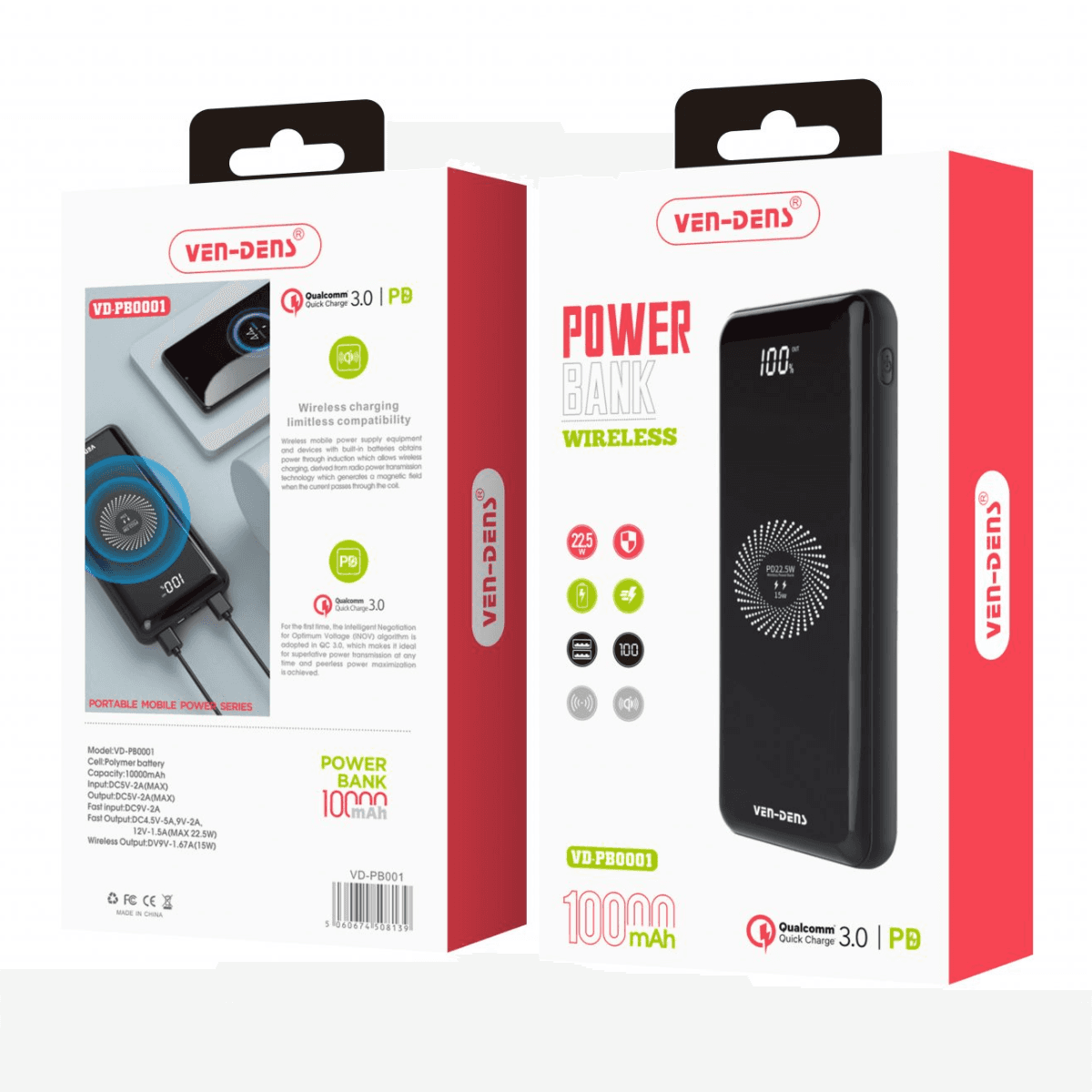 Power Bank 10000mAh – Fast & Wireless Charging Solution | VD-PB001 - Image 2