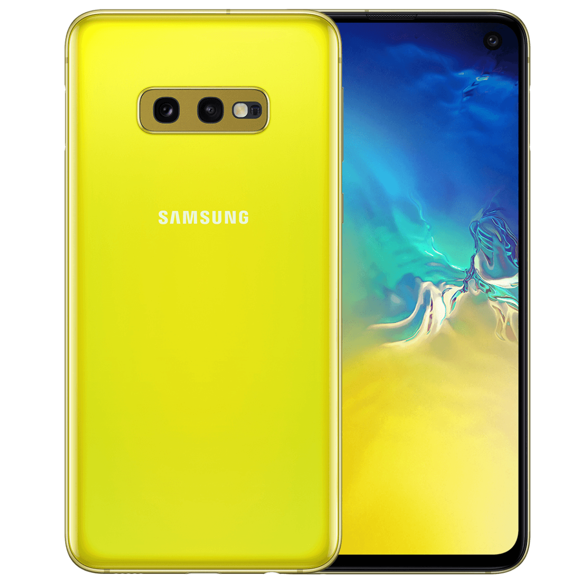 Samsung Galaxy S10e - Unlocked - Excellent-Canary-Yellow (#c7b812)-256GB 1