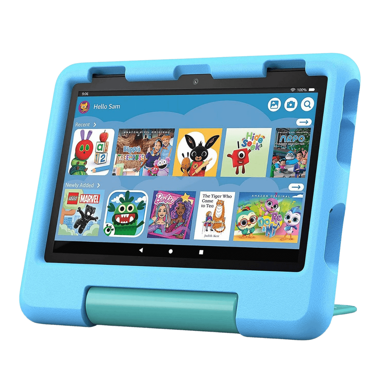 Amazon Fire HD 8 Kids (2024) - 12th Generation - Brand New-Blue-Case (#72b6d6)-32GB 3