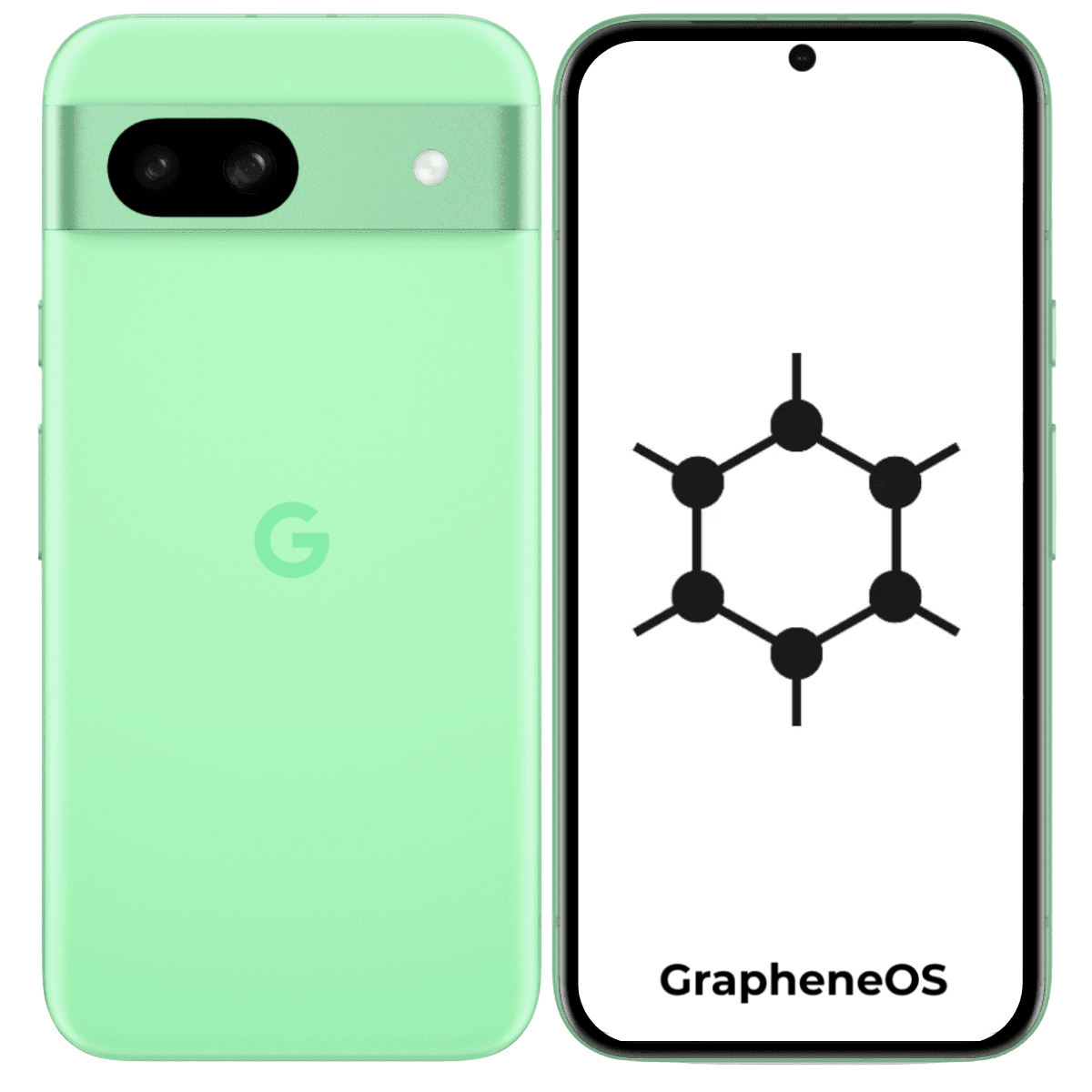 Google Pixel 8a GrapheneOS - Unlocked - Excellent-Green (#05e684)-128GB 1