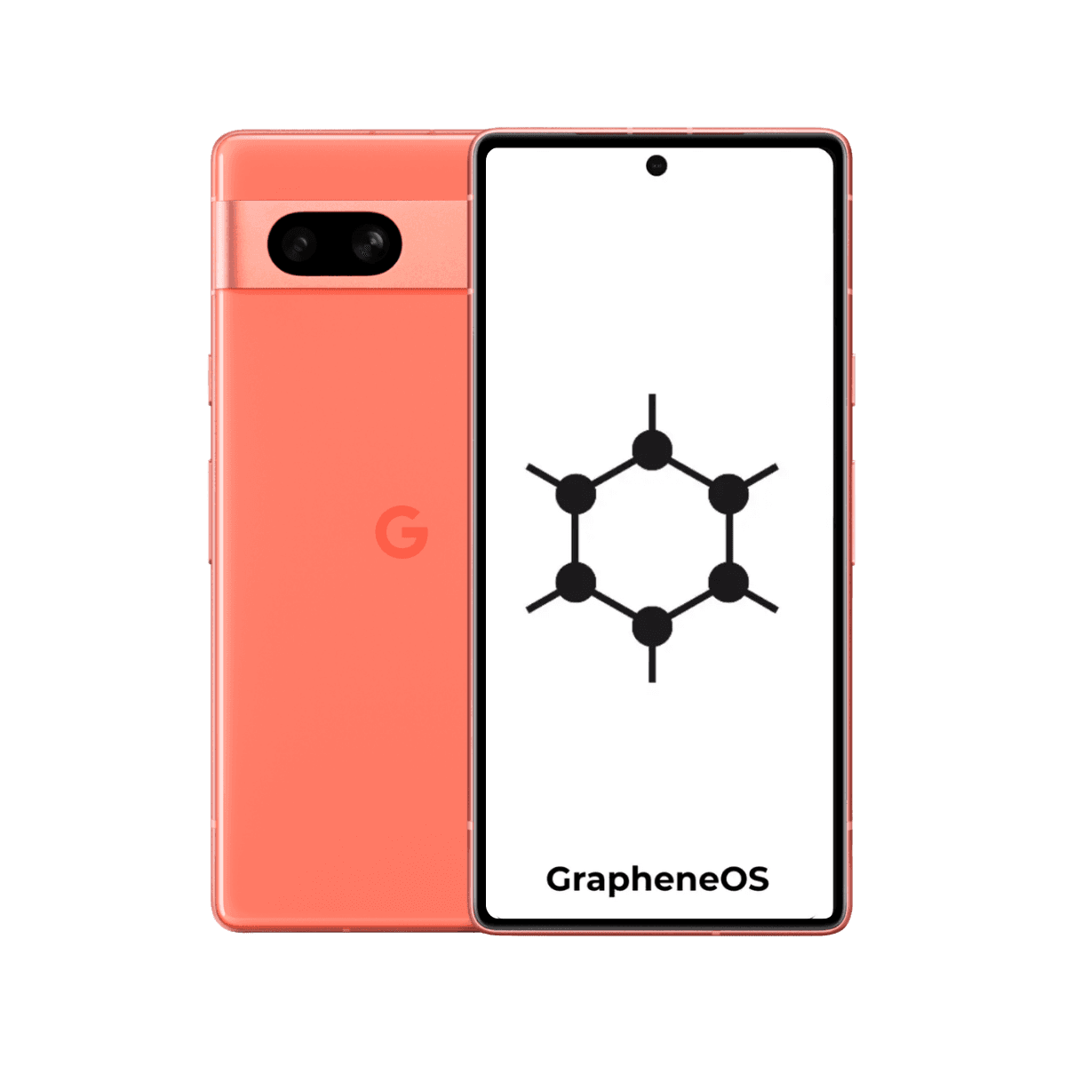 Google Pixel 7a GrapheneOS - Unlocked  - Excellent-Coral (#ff7c6b)-128GB 1