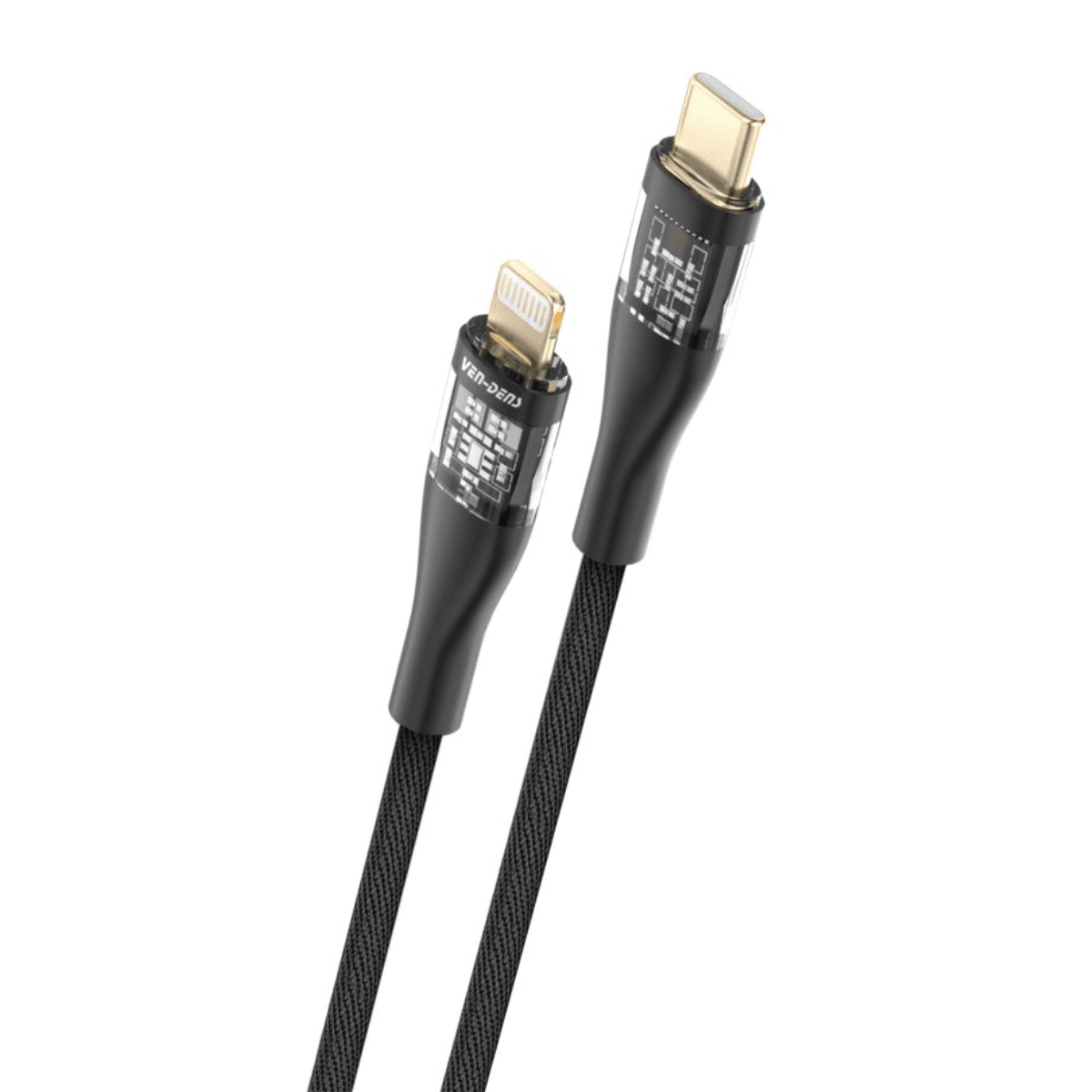 Transparent Aesthetics USB C to Lightning Cable | Fast Charging & Heat-Resistant | VD-DCG04 - Main view