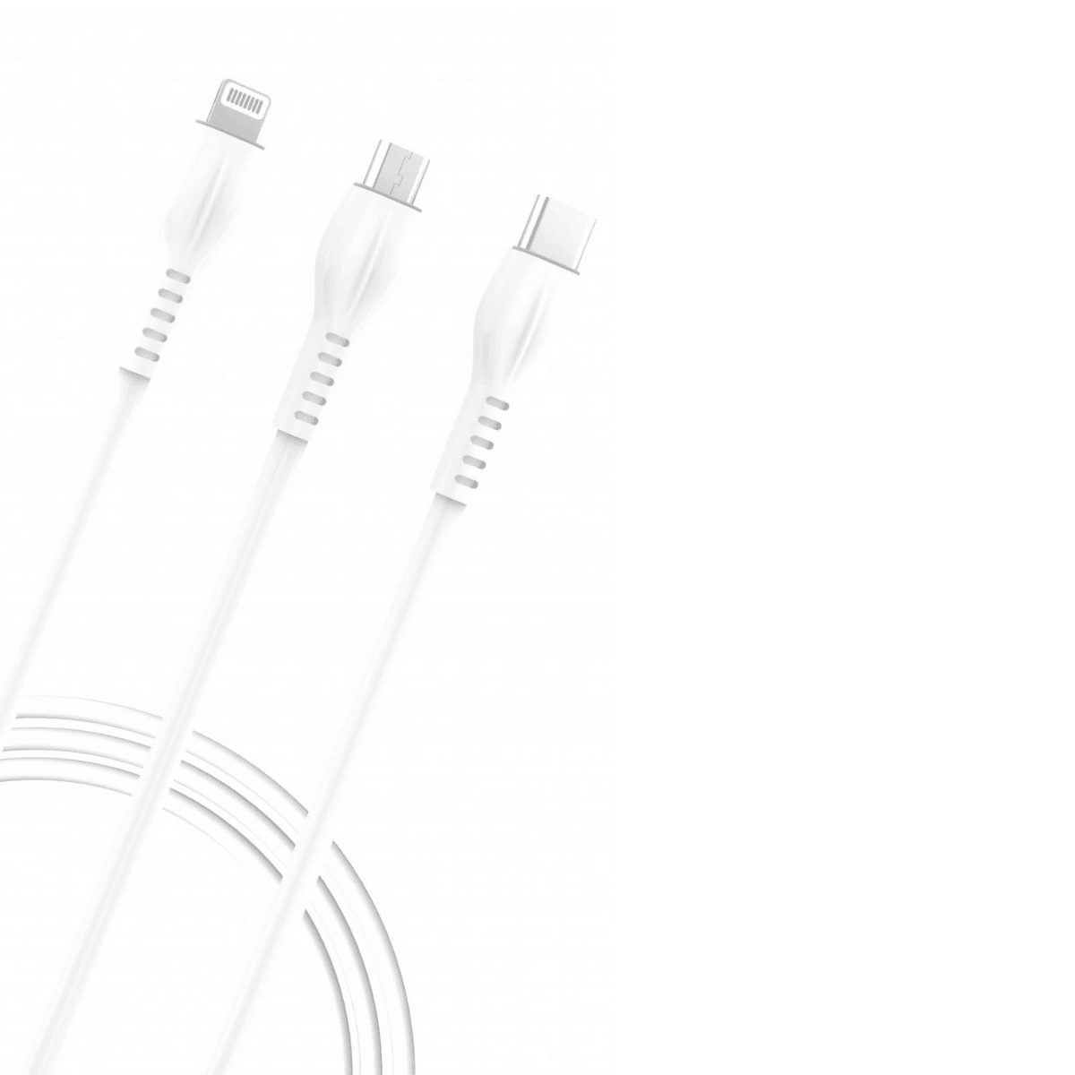 3-in-1 USB to Type-C, Lightning & Micro Cable (2.5A, 1.2m) | Fast & Durable | VD-DC0020 - Main view