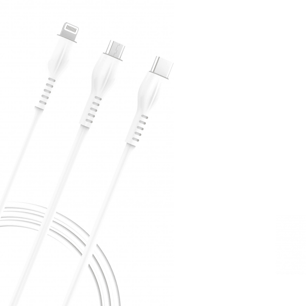 3-in-1 USB to Type-C, Lightning, and Micro Charging Cable 2.5A (1.2 Metre) – Fast, Durable & Multi-Device Compatible | VD-DC0020 - Main view
