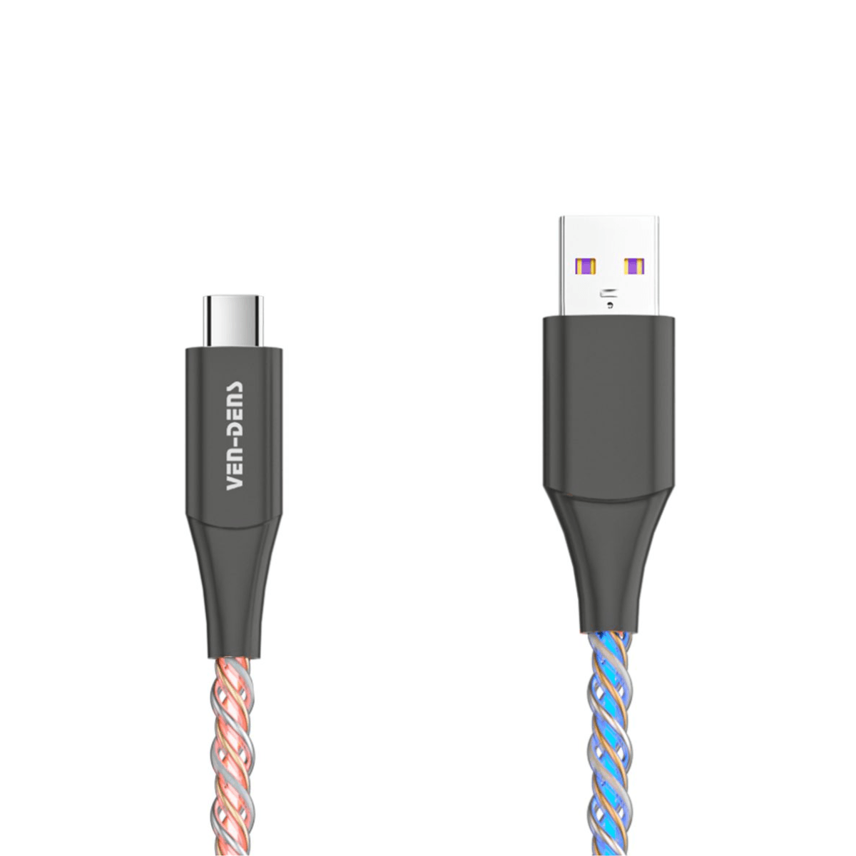 Illuminated Light Flowing USB A to Type-C Cable – Fast Charging, Durable, and Heat-Resistant | VD-DCF03 - Main view