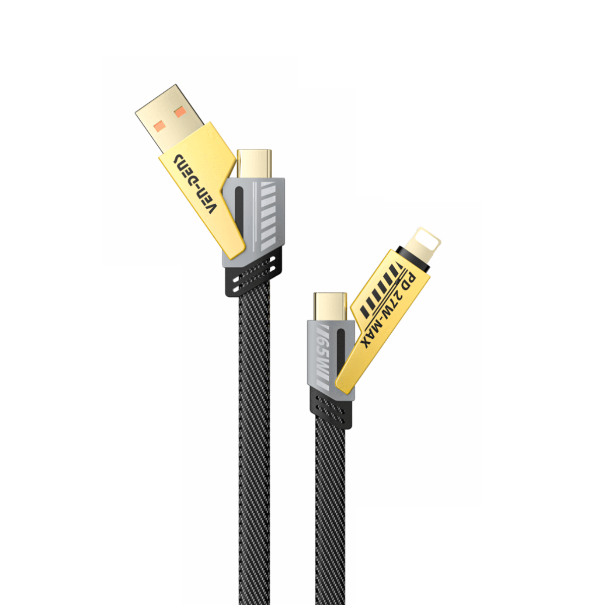 4-in-1 Gold-Plated Universal Compatibility 65W Cable – Durable, Heat-Resistant, and Fast Charging | VD-DCA05 - Main view