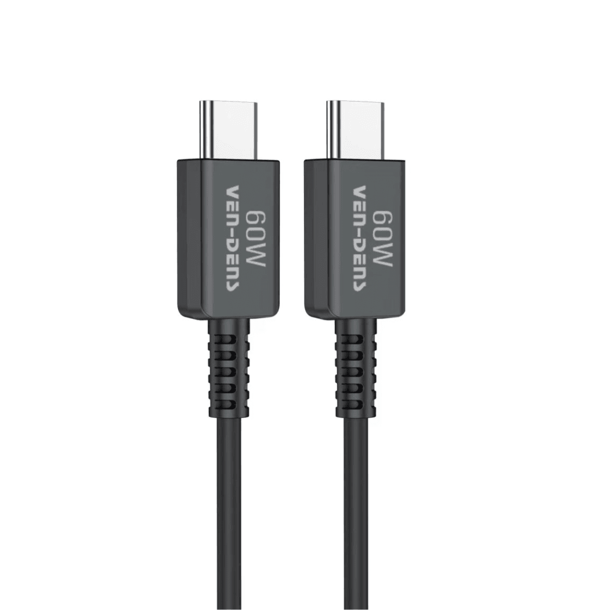 60W Type-C to Type-C Charging Cable (1.8 Meter, Black) – Fast Charging & Data Sync | VD-DC0032  - Main view