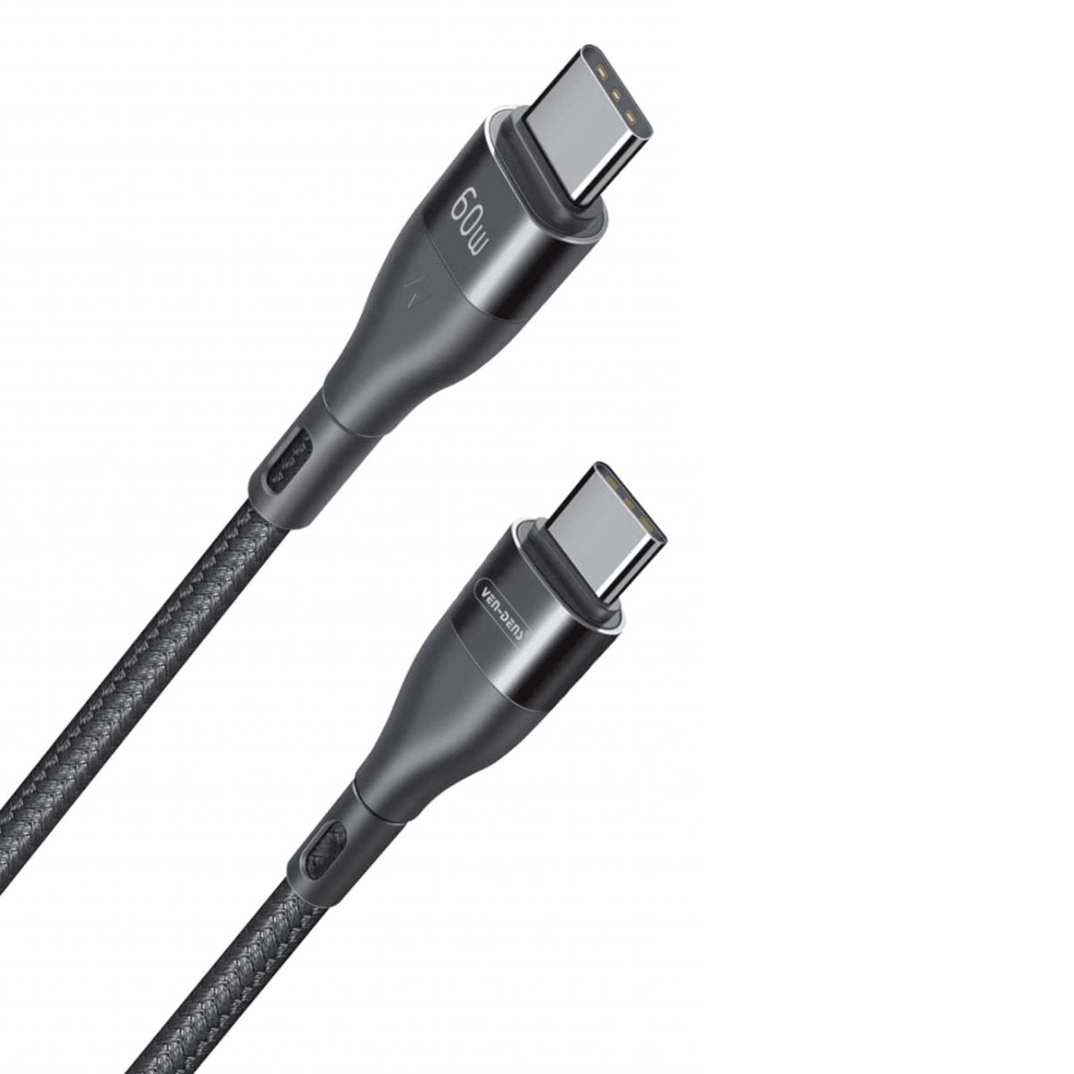 60W Type-C to Type-C Charging Cable (1.5 Meter, Black) – Fast Charging & Data Transfer | VD-DC0021 - Main view