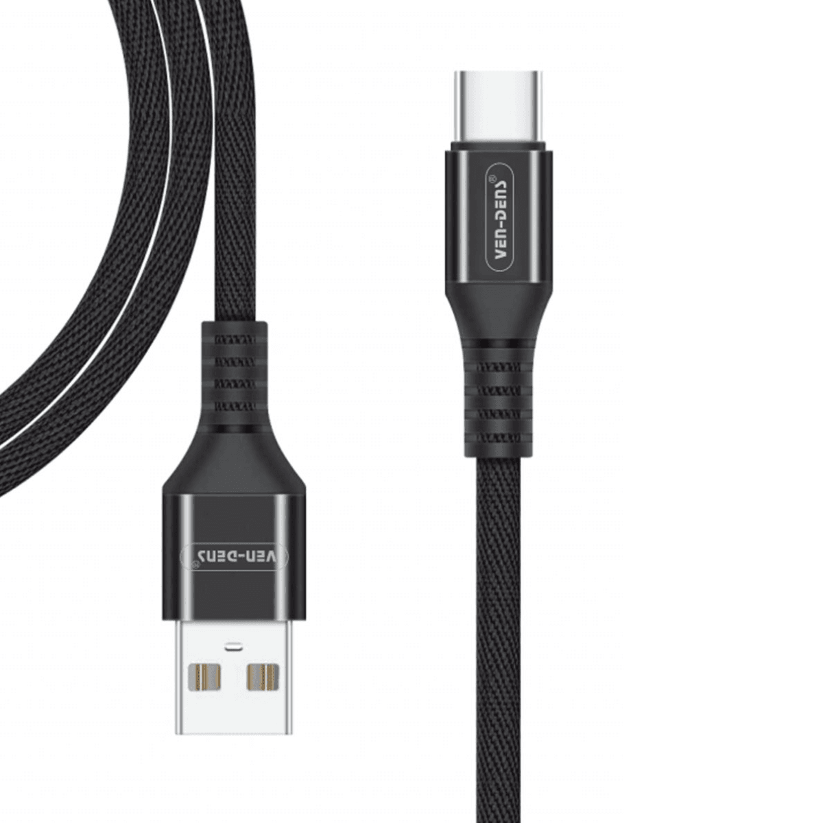 USB to Type-C Charging Cable 3A Nylon Braided (1.5 Meter, Black) – Durable & High-Speed | VD-DC0022 - Main view