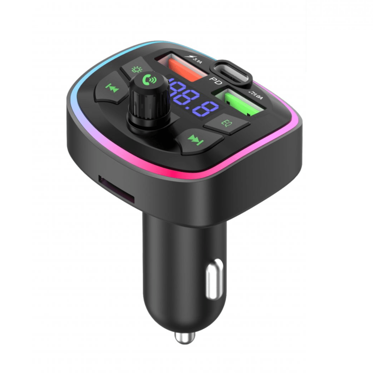 Car Charger & FM Player with 2 USB Ports + PD 18W – Fast, Versatile, and Convenient | VD-FM008 - Main view
