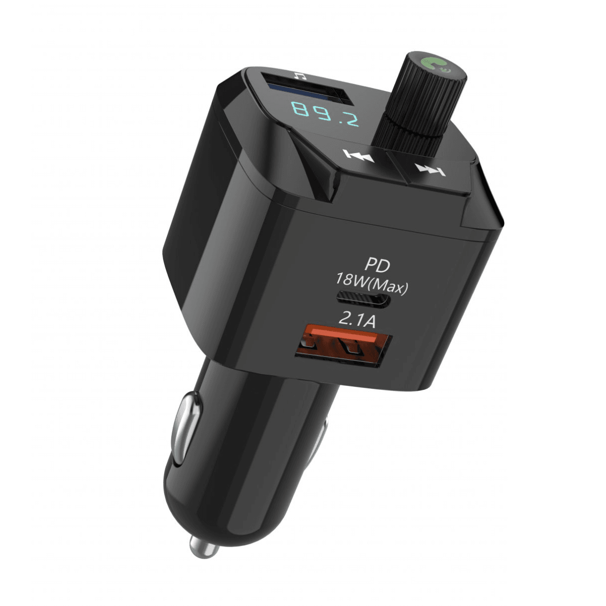 Car Charger & FM Player 2.1A USB + PD 18W – Hands-Free, Fast, and High-Quality Audio | VD-FM001 - Main view