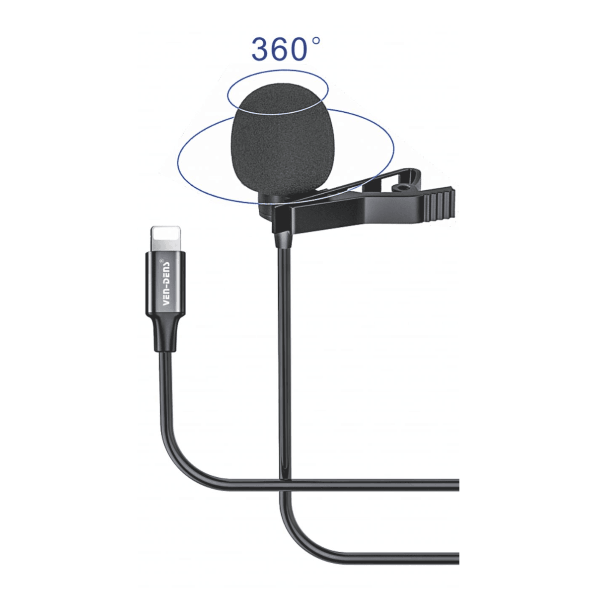 Lavalier Microphone to Lightning – Professional Clip-On Mic for High-Quality Audio Recording | VD-LM202 - Main view
