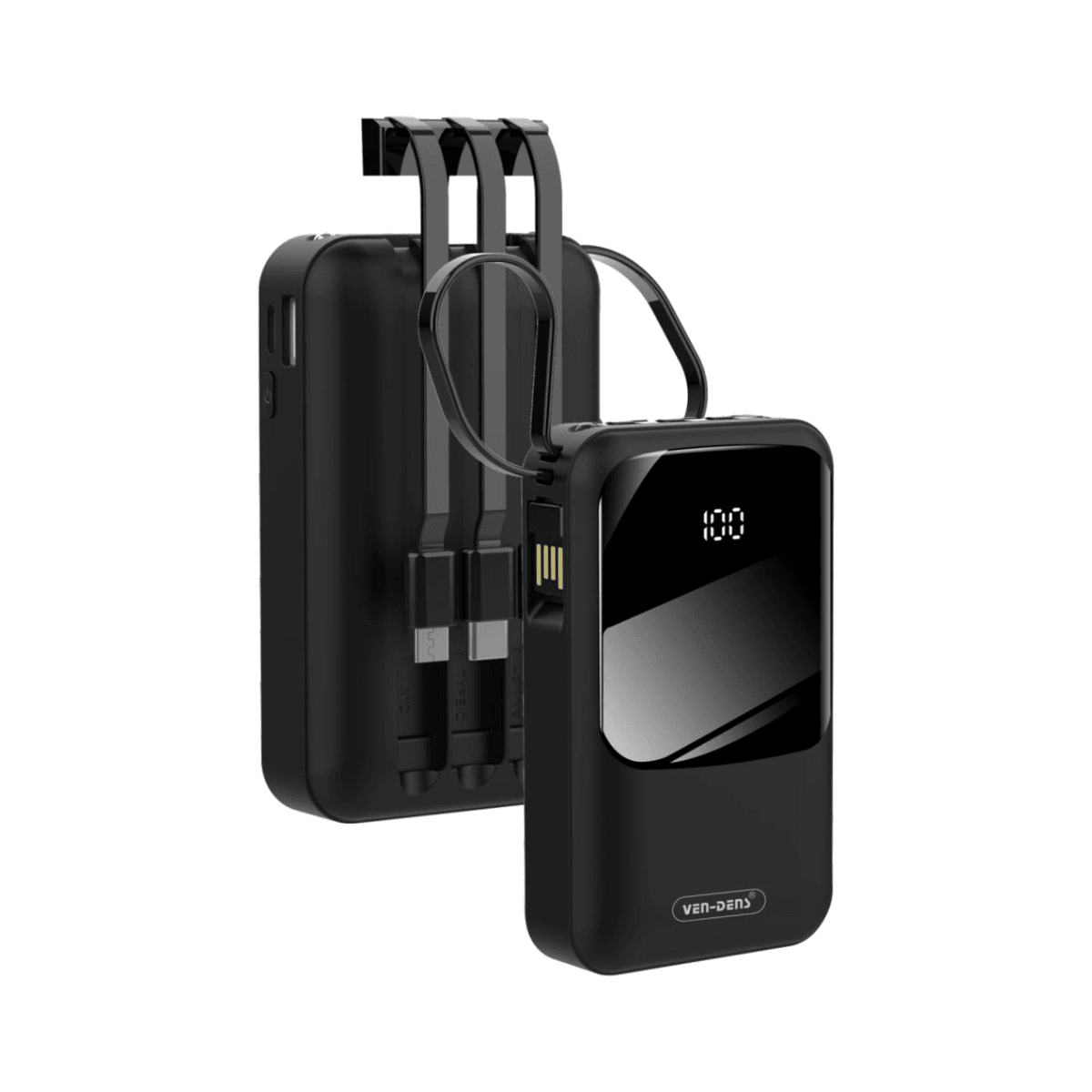 Power Bank 10000mAh 3A Output with 3 Built-in Charging Cables – Fast & Reliable Charging On-the-Go | VD-PB013-1 - Main view