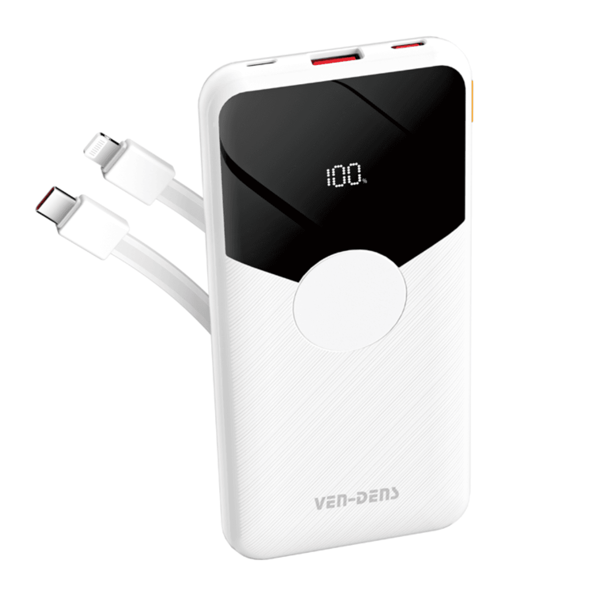 Power Bank 10000mAh 22.5W/20W – LED Display with Built-in Type-C & iPhone Cables | VD-PB024 - Main view