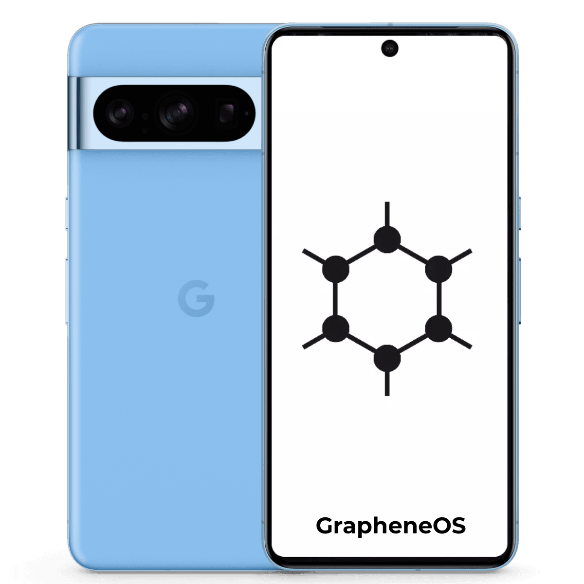 Google Pixel 8 Pro GrapheneOS - Unlocked - Excellent-Bay (#8abfed)-128GB