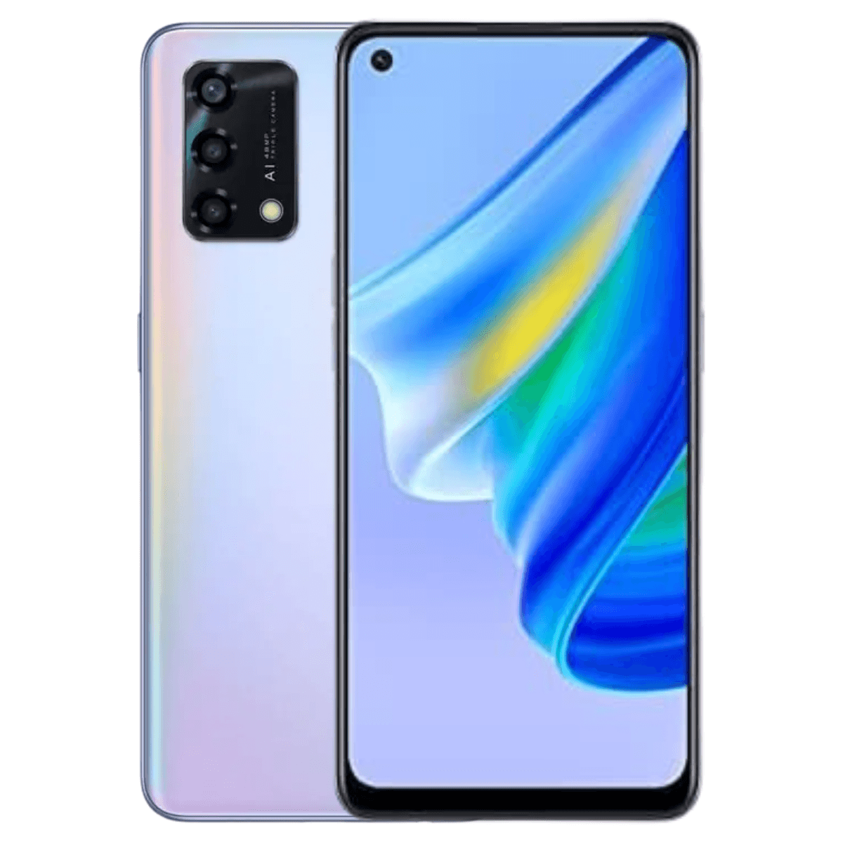 Oppo A95 4G - Unlocked - Excellent-Glowing-Rainbow-Silver (#d6e4ff)-128GB