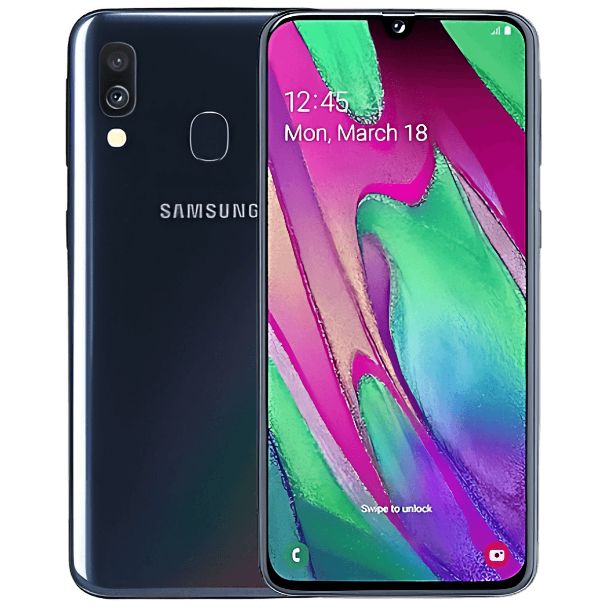 Samsung Galaxy A40 - Unlocked - Good-Black (#000000)-64GB