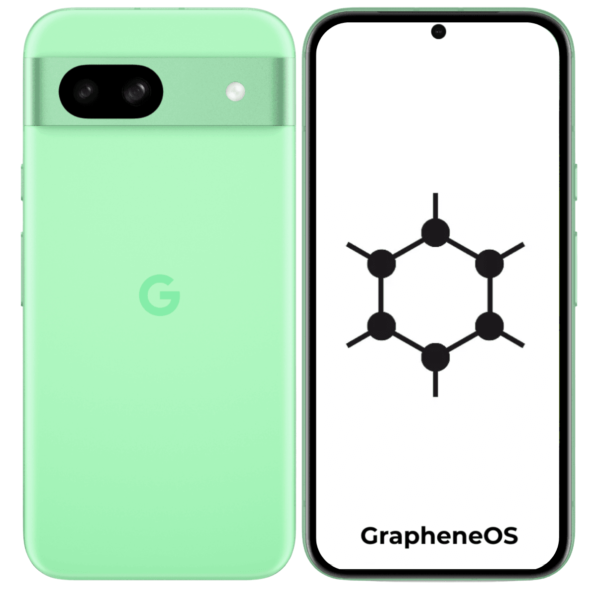 Google Pixel 8a GrapheneOS - Unlocked - Excellent-Green (#05e684)-128GB